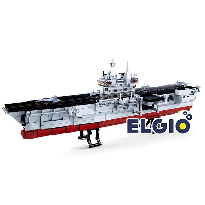 Sluban Bricks Kapal Perang 1088 Pcs Perahu Aircraft Carrier Block B0699