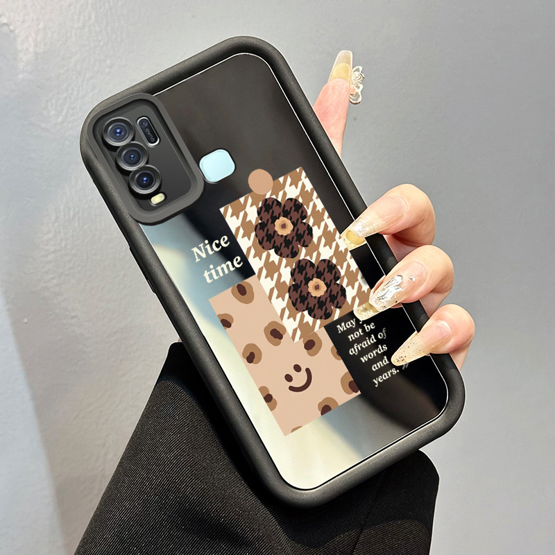 Casing Hp VIVO Y50 VIVO Y30 VIVO Y30i Case Casing HP Label penutup Softcase ponsel Kesing cermin pel