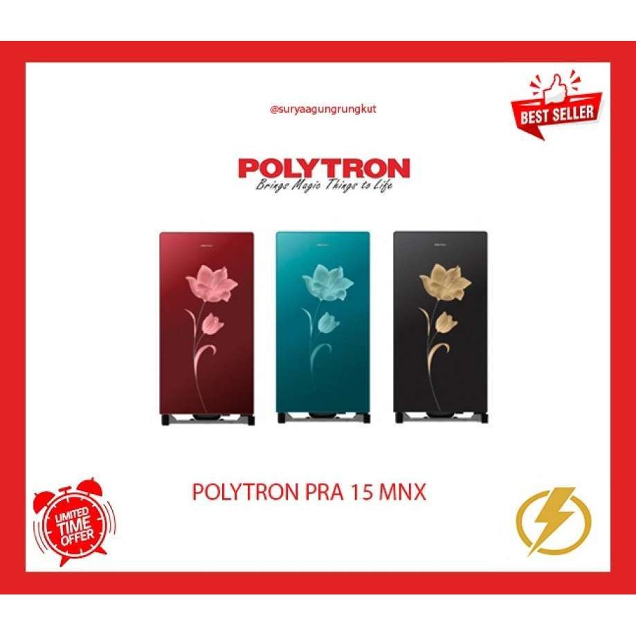 KULKAS 1 PINTU POLYTRON 150 LITER 75 WATT PRA - 15 MNX