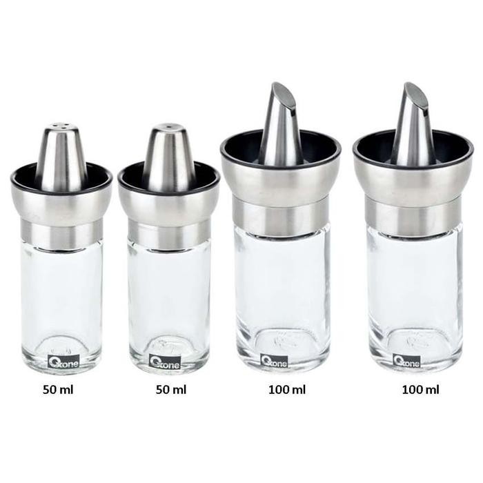 Oxone OX-323 Tempat Minyak Tempat Bumbu Glass Stainless 4Pcs