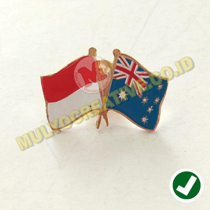 

Flag Pin Indonesia Australia - Pin Krah Bendera Persahabatan PREMIUM