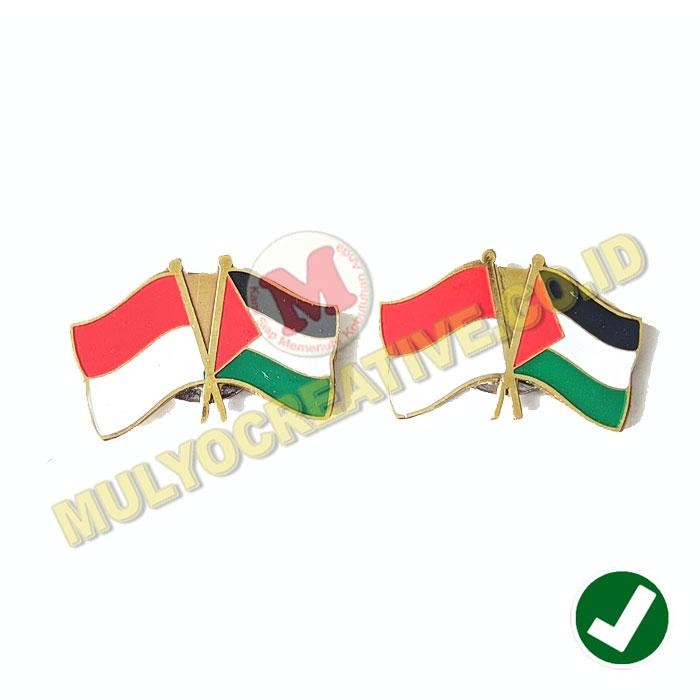 

Pin Cros Flag Palestina Indonesia Model Magnet Pin Cross Flag Magnet PREMIUM