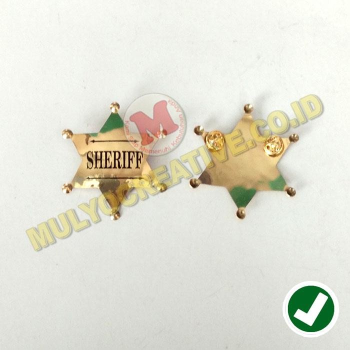 

Lencana Pin Logo Sheriff Ukuran 7X6 Cm Bahan Logam Kuningan PREMIUM