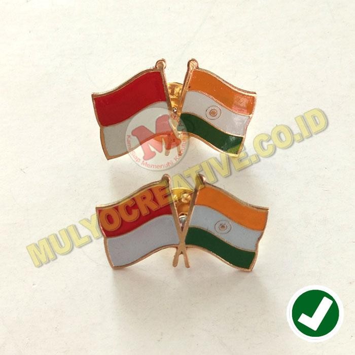 

Pin Bendera Persahabatan Logo Negara Indonesia Dan India PREMIUM
