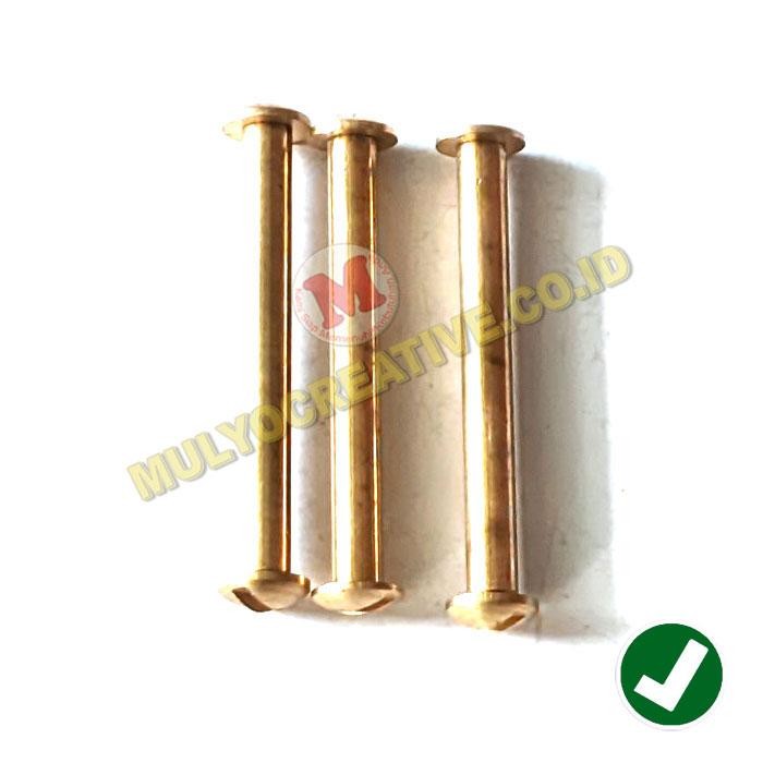 Paku Baut Warna Gold Ukuran 4.5 Cm Jilid Buku Baut Kalender 45 mm PREMIUM