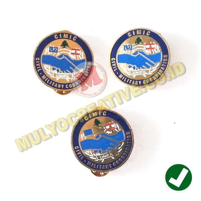 

Lencana Logo Cimic Pin Civil Military Coordination Model Bulat Murah PREMIUM