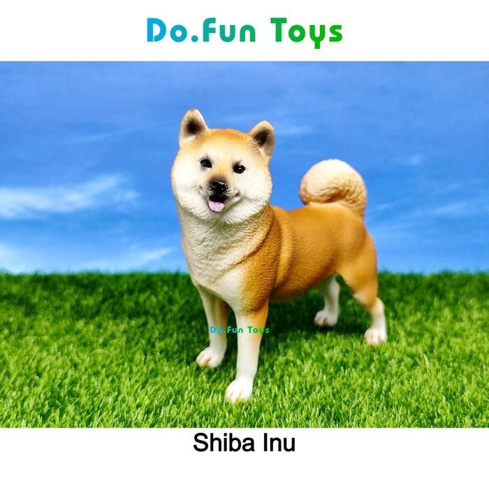 Shiba Ainu Animal Figure / Miniatur Mainan Binatang Anjing Shiba Ainu