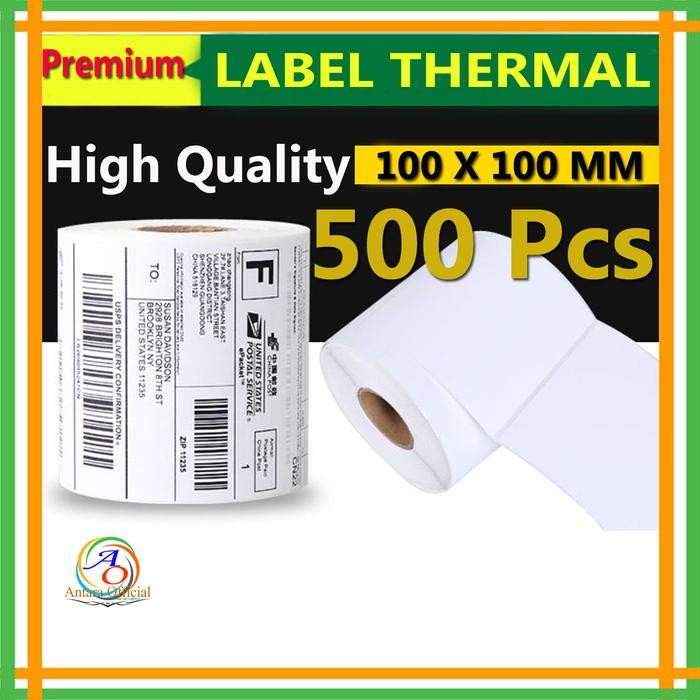 

Kertas Thermal Sticker 100X100 Mm Label Printer Resi Barcode