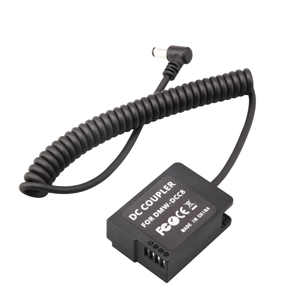 Decoded DMW-BLC12/DCC8 Dummy Battery DC Coupler Cable for Panasonic G85 G7 FZ300
