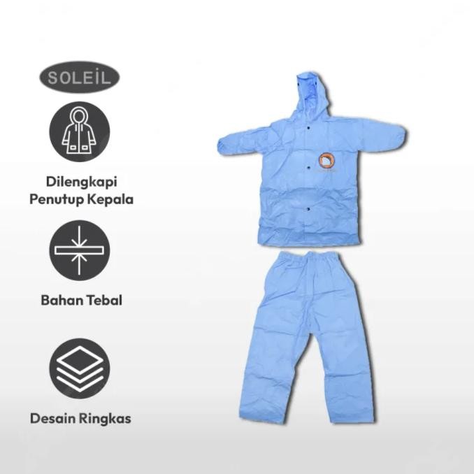 Soleil Jas Hujan Anak - Biru