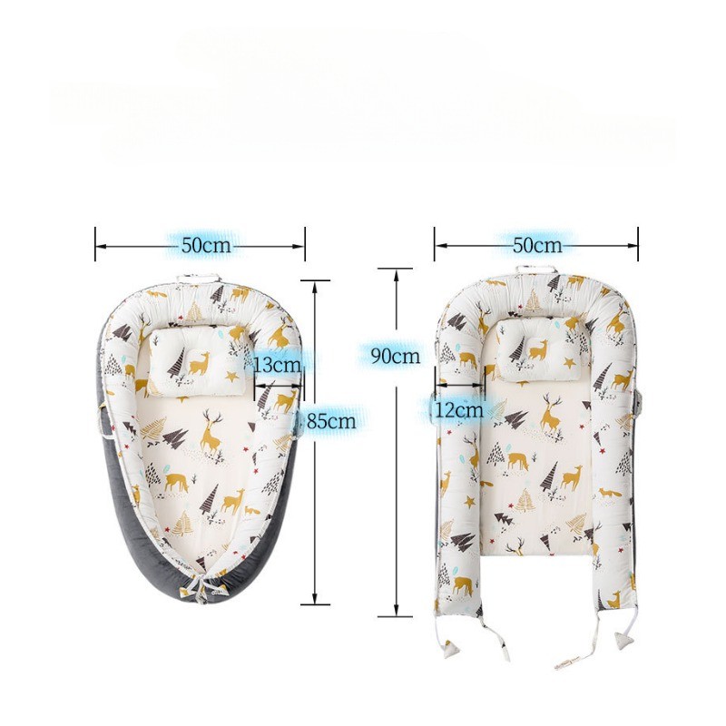 Velvet Double-sided Crib Mid-bed Portable Baby Bed Detachable Washing Mobile Bionic Bed Baby Nest