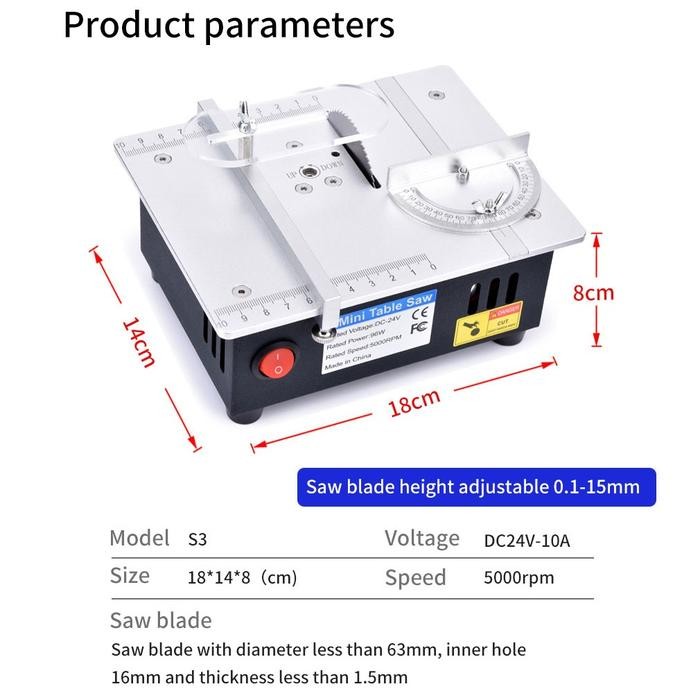Gergaji meja multifungsi Mini gergaji Desktop alat pemotong DIY mesin pemotong mesin tong