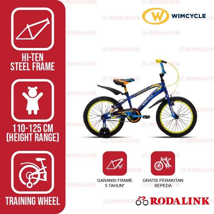 NEW Wimcycle Sepeda Anak BMX Dragster 18" Sepeda Anak Dengan Roda Bantu