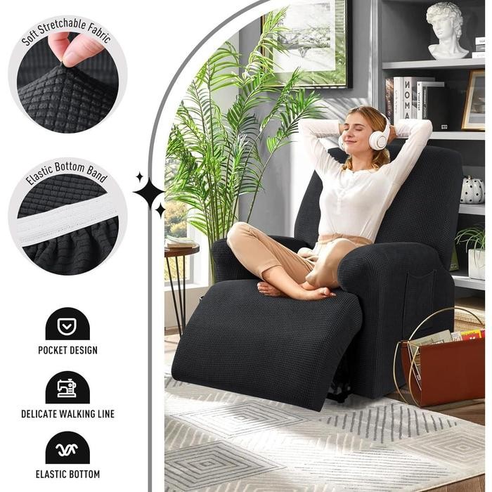 Sarung Sofa Recliner Cover Sofa Reclining Sarung Recliner Elastis Velvet Beludru Embos Cover Sarung