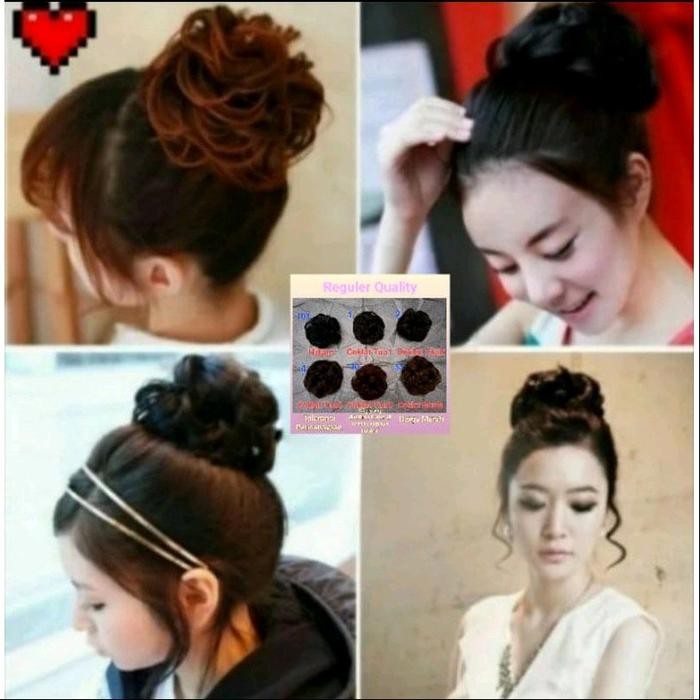 IKAT RAMBUT WIG CEPOL KARET RAMBUT SINTETIS CEPOL IKAT RAMBUT PALSU KONDE RAMBUT PALSU UNTUK PESTA