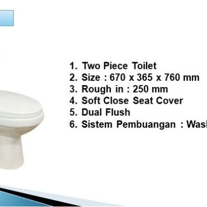 CLOSET DUDUK VOLK 663 PUTIH SET LENGKAP