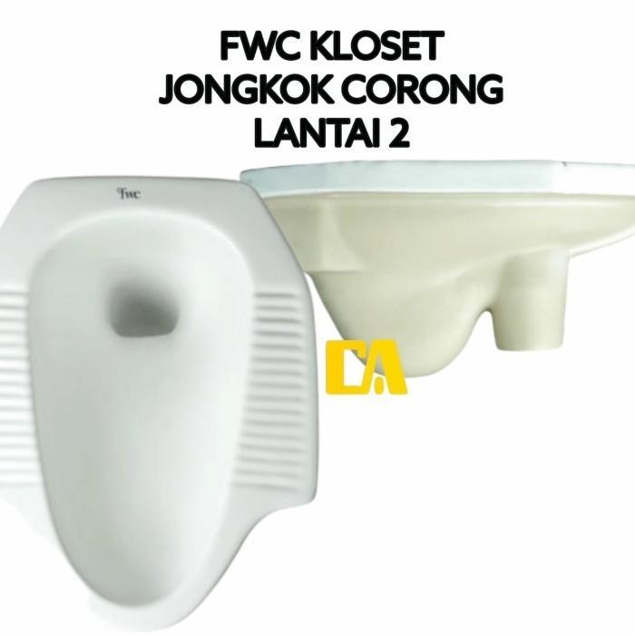 CLOSET / KLOSET JONGKOK FWC PUTIH CORONG LURUS LANTAI 2 (GOJEK)