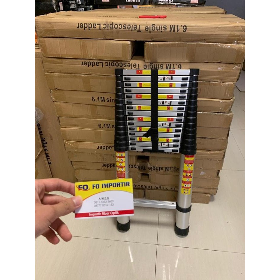 

Terlaris Tangga Lipat Aluminium Teleskopik 6.1M Single Telescopic Ladder 6.1 M