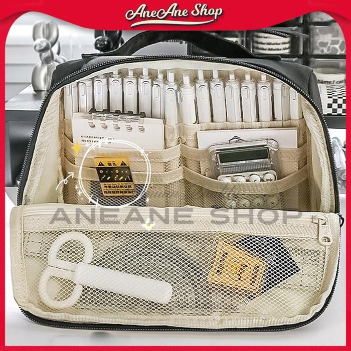 

Tempat Pensil Kanvas Kapasitas Besar ZHIBIGE Model Tas Penyimpanan Alat Tulis Multifungsi