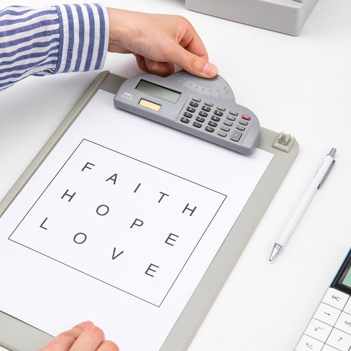 

Deli Papan Ujian / Clipboard ABS + Kalkullator Mini - A4 E9259