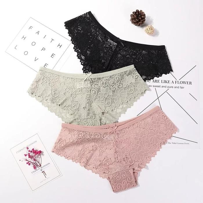 Mona Panties Celana Dalam CD Wanita Lace Renda Hot Sexy Seamless