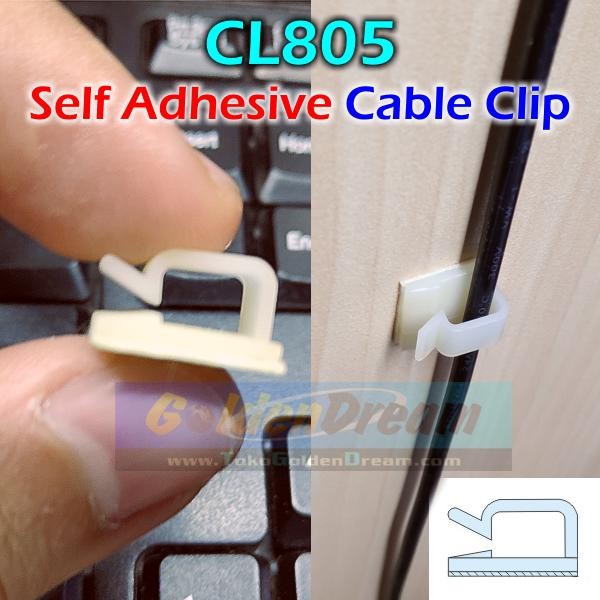 

Buruan serbu] CL805 Cable Clip Wire Mount Clamp Tie Ikat Kabel + Self Adhesive Klem