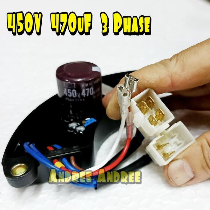 ] AVR Oval Genset Solar dan Bensin 450 V - 470 uF - 3 Phase - 8 Kabel - 4500 5000 6500 12000 watt