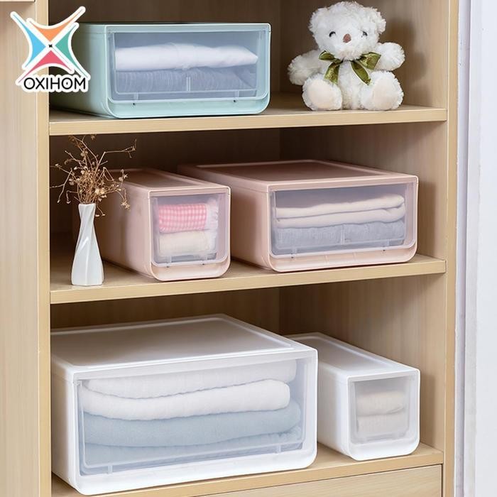 

Oxihom Laci Plastik Susun Lemari Pakaian Plastik Kotak Penyimpanan Storage Box Oganizer Mainan
