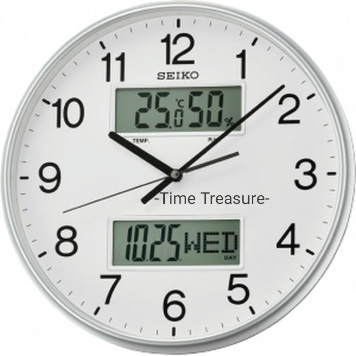 Jam Dinding Original Seiko Sweep Calendar Thermometer QXL013/QXL013S.