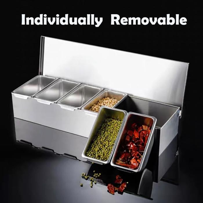 Kotak Bumbu Dapur Kotak Bumbu 6 Pcs Seasoning Box Kotak Bumbu Stainless / Tempat