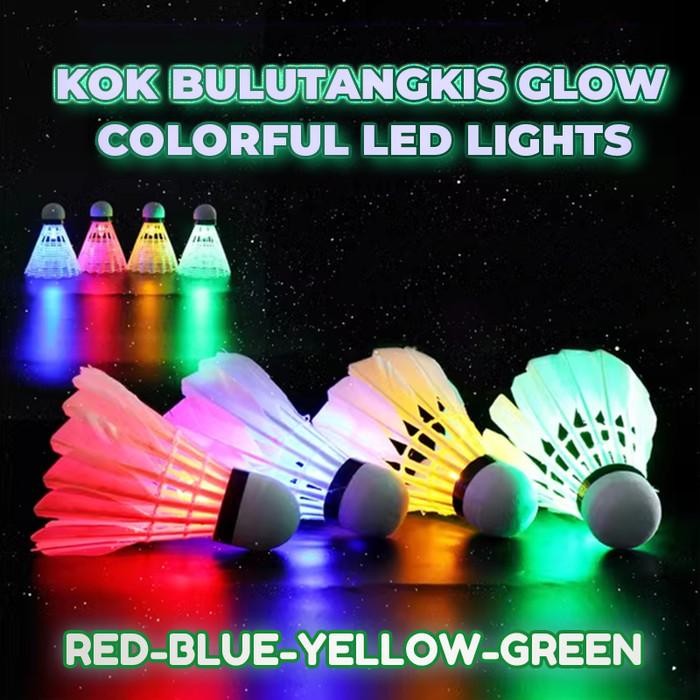 Kok Badminton/Kok Bulu Tangkis Bercahaya Dengan Lampu Led
