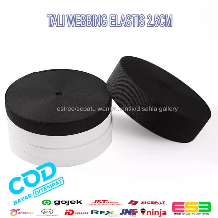 Tali Webbing Elastis Webing Elastis 25 Cm Karet Pelipat Bahan Katun