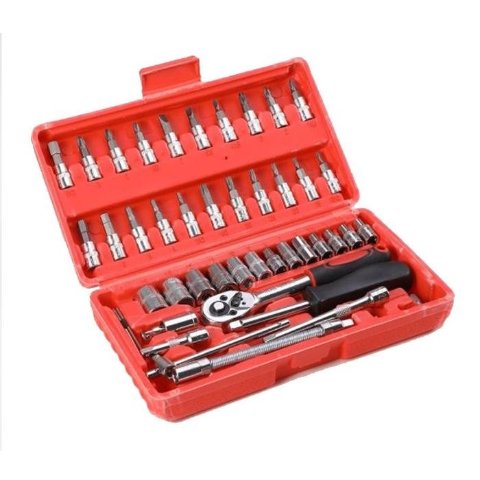 Kunci Socket /Sok 46Pcs Kenmaster Obeng Set 46 Pcs Obeng Socket Wrench
