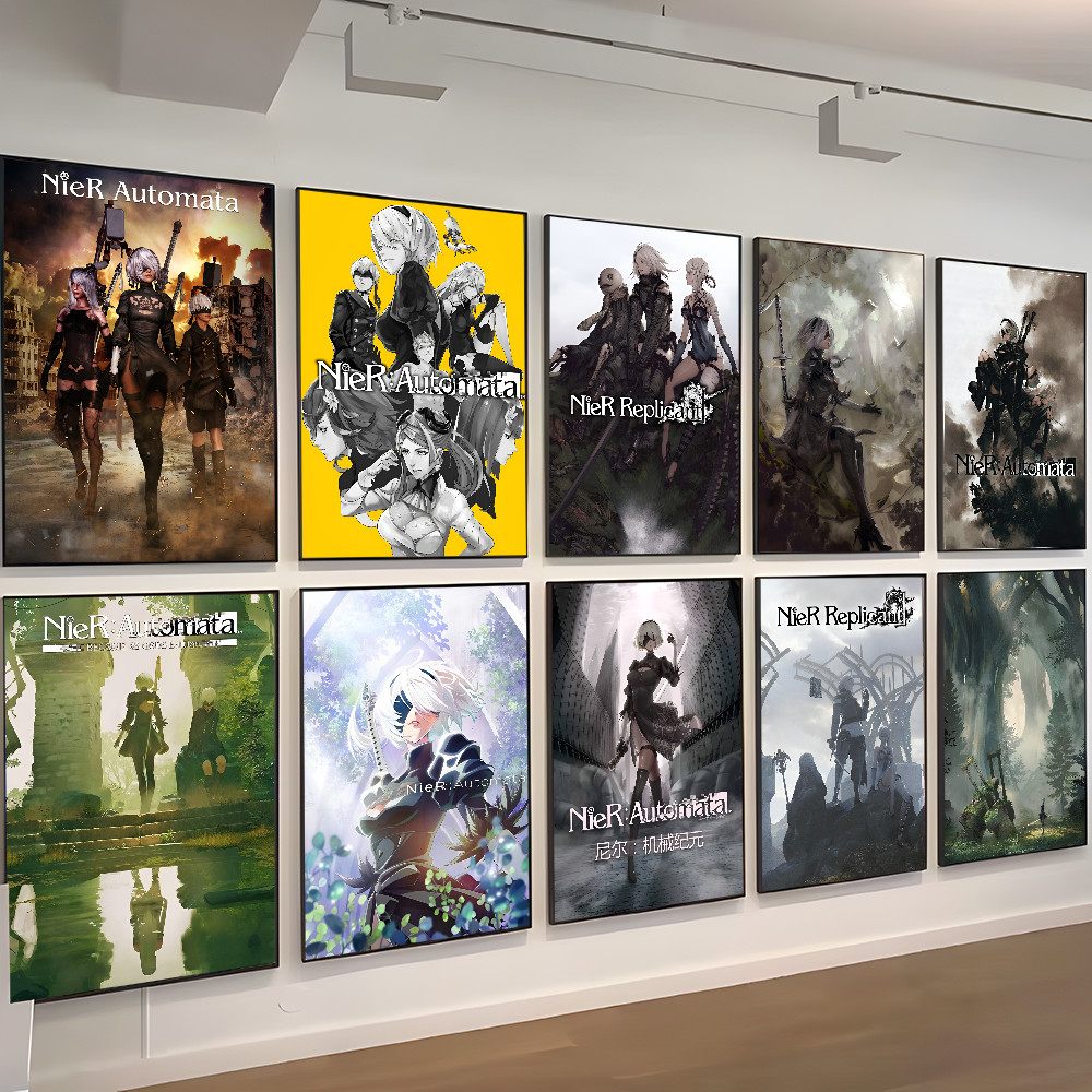 Nier Automata Anime Anime Posters Sticky Hd Quality Wall Art Retro Posters For Home Kawaii Room