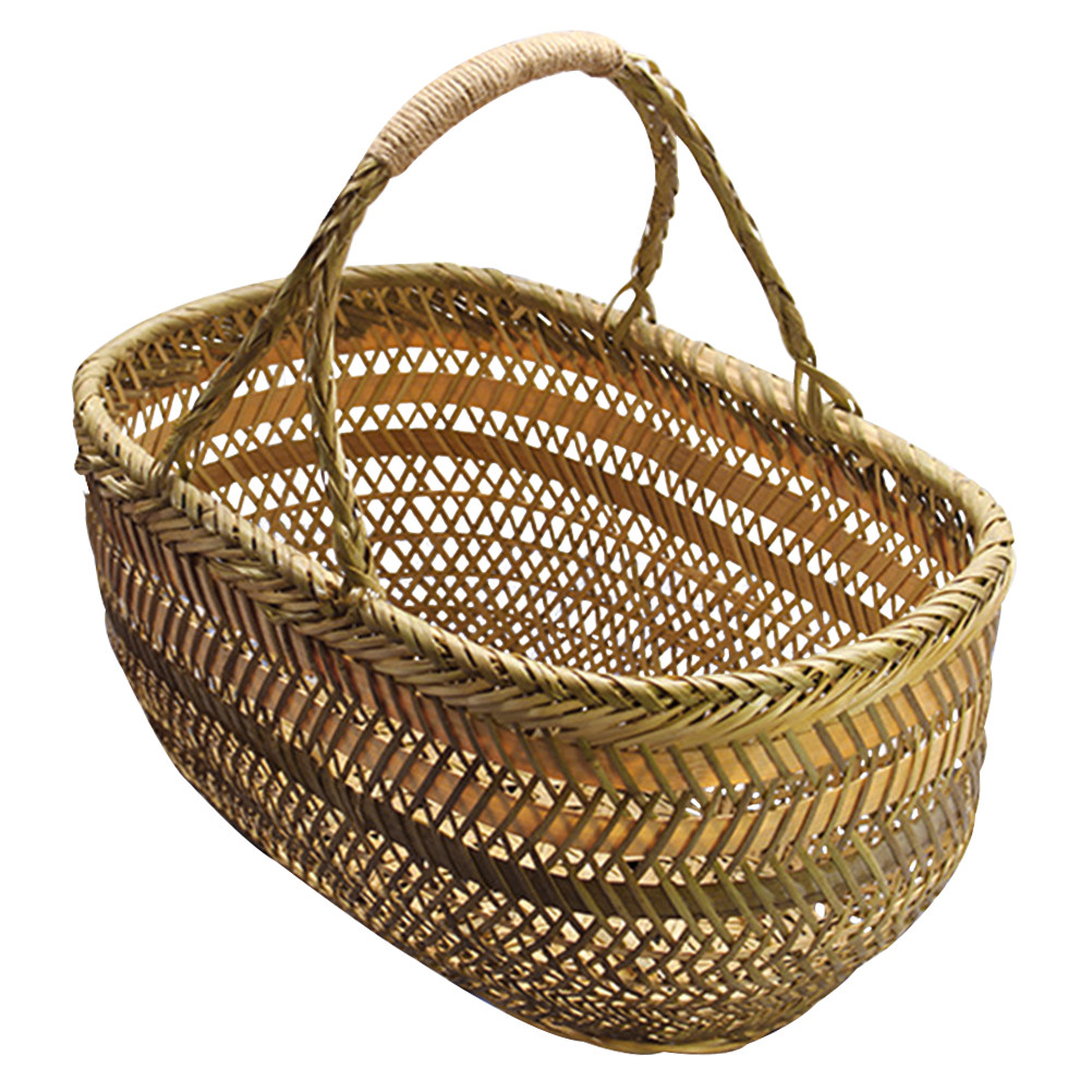 Mini Picnic Basket Hand Shopping Vegetables Holder Rattan Small