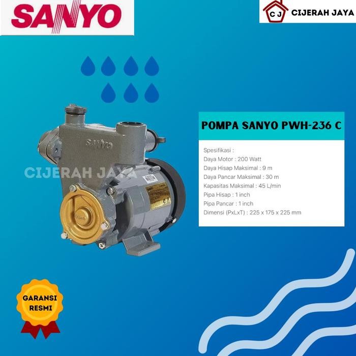 """] SANYO POMPA AIR PWH 236 C PWH236C PWH-236 / POMPA AIR SANYO MANUAL 200WATT
