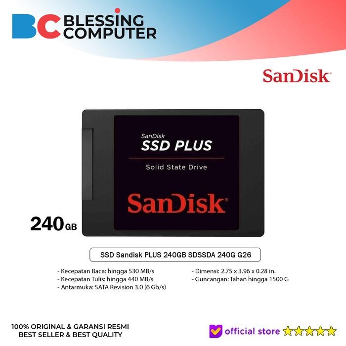 SSD Sandisk PLUS 240GB SDSSDA 240G G26