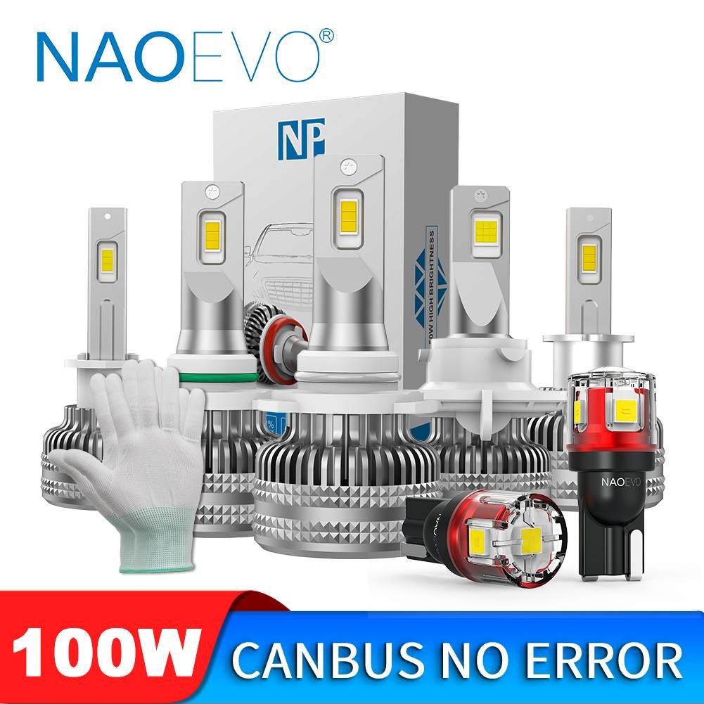 NAOEVO Led H7 100W Car Headlight Bulbs 26000LM H4 LED Canbus HB3 9006