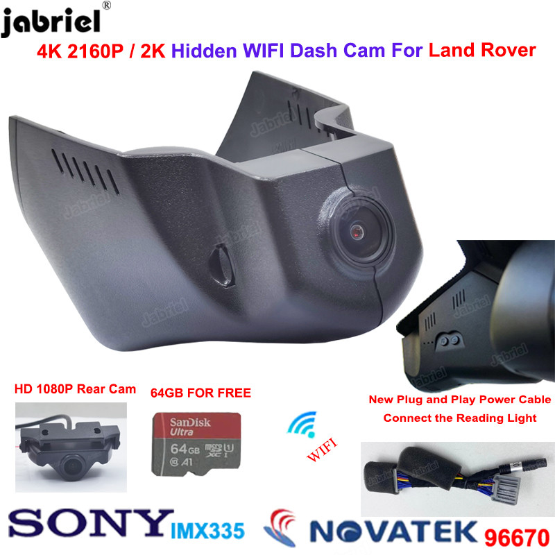 4K Car Dvr Dash Cam Front and Rear Camera For Land Rover Discovery