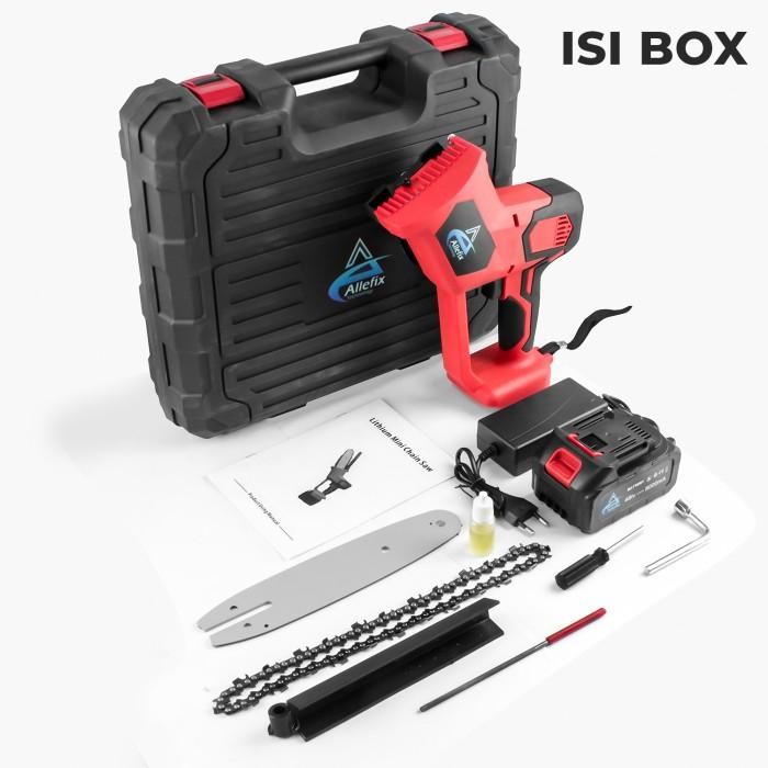 [Allthebest] Chainsaw Rantai Elektrik Mini Cordless 48 Volt Lengkap UL-1030