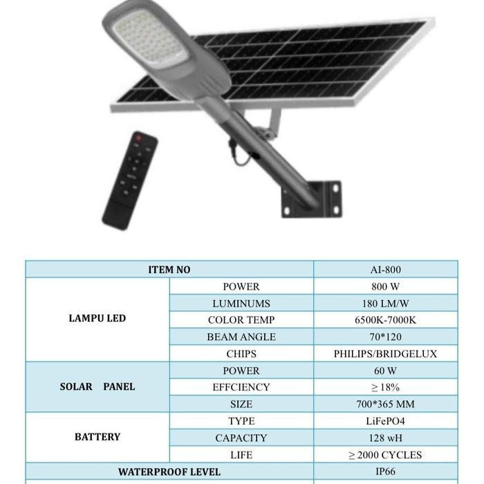 Pju Solar Lampu Jalan Solar 600 Watt 600W Two In One