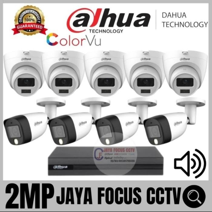 PAKET CCTV DAHUA 16 CHANNEL 9 CCTV 2MP COLORVU AUDIO LENGKAP