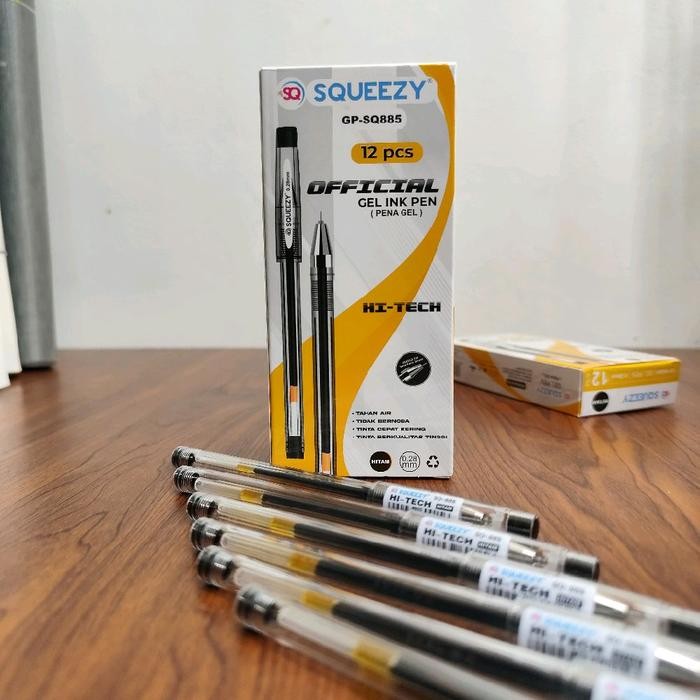 

FLASH SALE PULPEN GEL HI-TECH/PULPEN SQUEEZY 0.28MM TINTA HITAM - ISI 12 PCS/HT-SQ885 STATIONERY