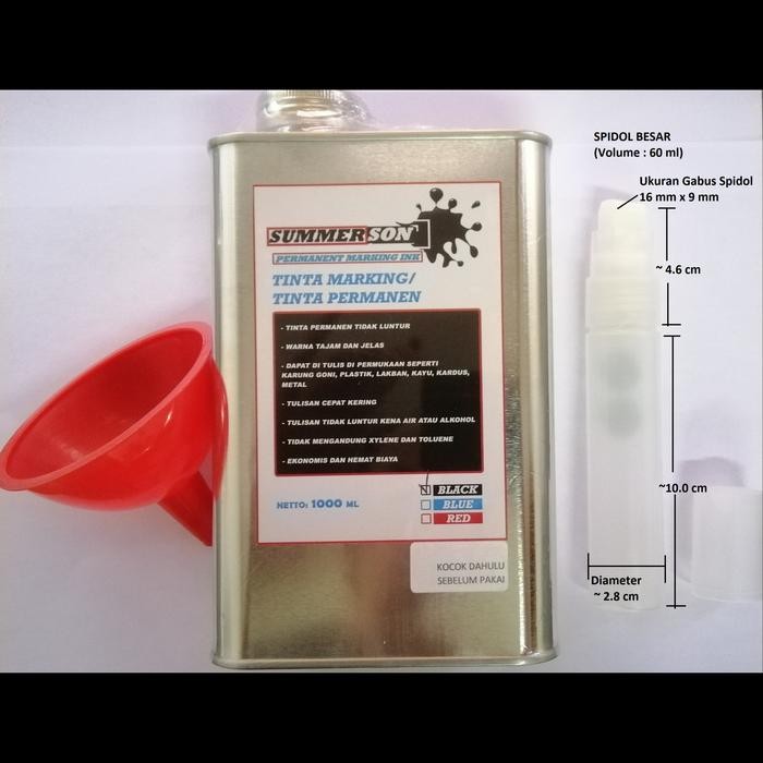 

FLASH SALE TINTA REFILL SPIDOL PERMANEN SUMMERSON 1 LITER - HITAM