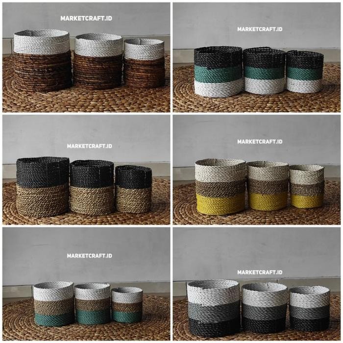 PREMIUM Pot seagrass/Pot tanaman hias/Mini pot/Pot anyaman/Pot rotan/Pot anyam