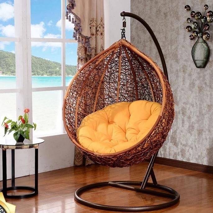 PREMIUM Kursi Ayunan Kursi Rotan Gantung Goyang Pear Anyaman Rotan Sintetis