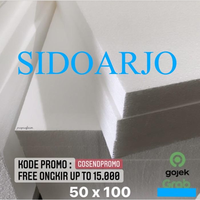 PREMIUM Styrofoam Gabus Lembaran 50 x 100 cm tebal 2 cm