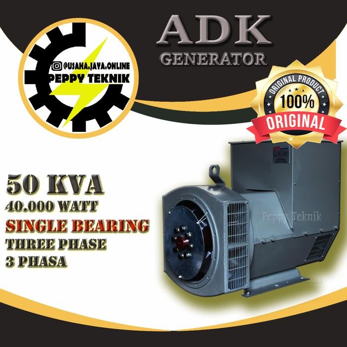 ADK GENERATOR 50 KVA /40.000 WATT / SINGLE BEARING / DINAMO GENSET