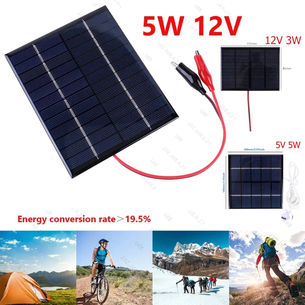 5W 12V Solar Cell Waterproof Solar Charging Panel Diy Polysilicon Solar Epoxy Cell Charger For Lamp