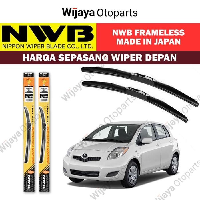 Wiper Depan Yaris Uk. 24 & 14 - Nwb Frameless Design Japan